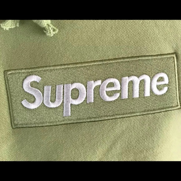 Supreme Box Logo Hoodie- Light Olive; Fw16 - Picture 5 of 6